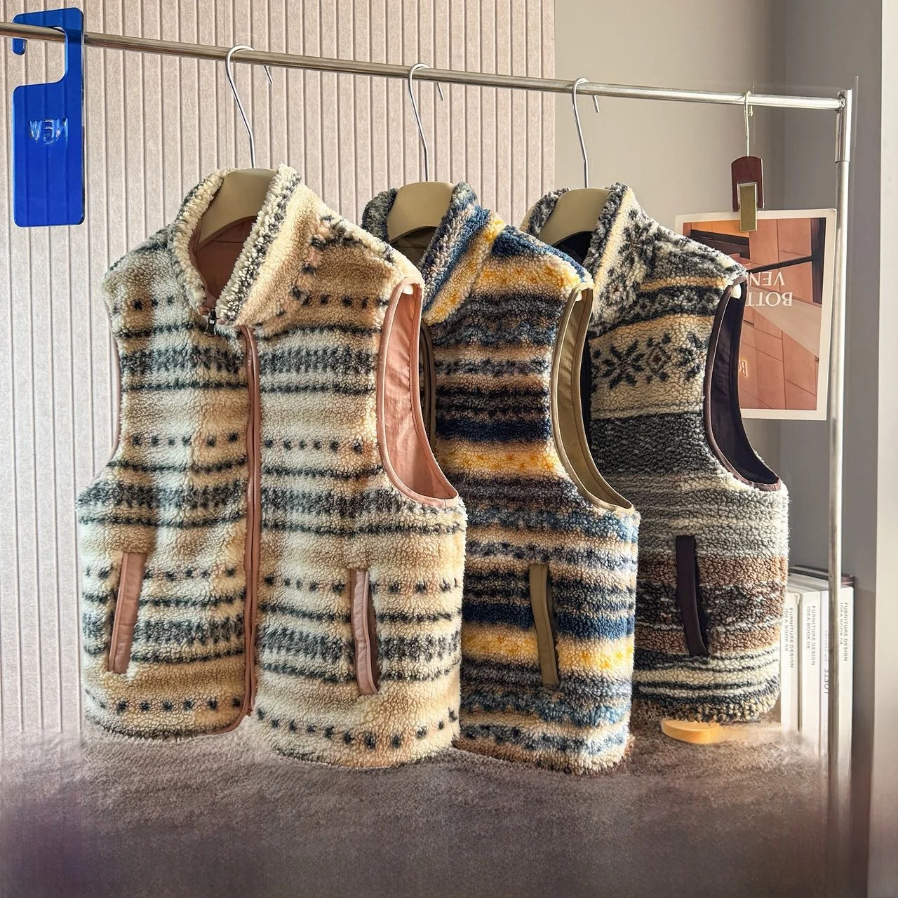 

Двусторонний носимый свитер Fair Isle, жилет на осень-зиму, повседневный универсальный шерстяной жилет для пар, молодежная мода