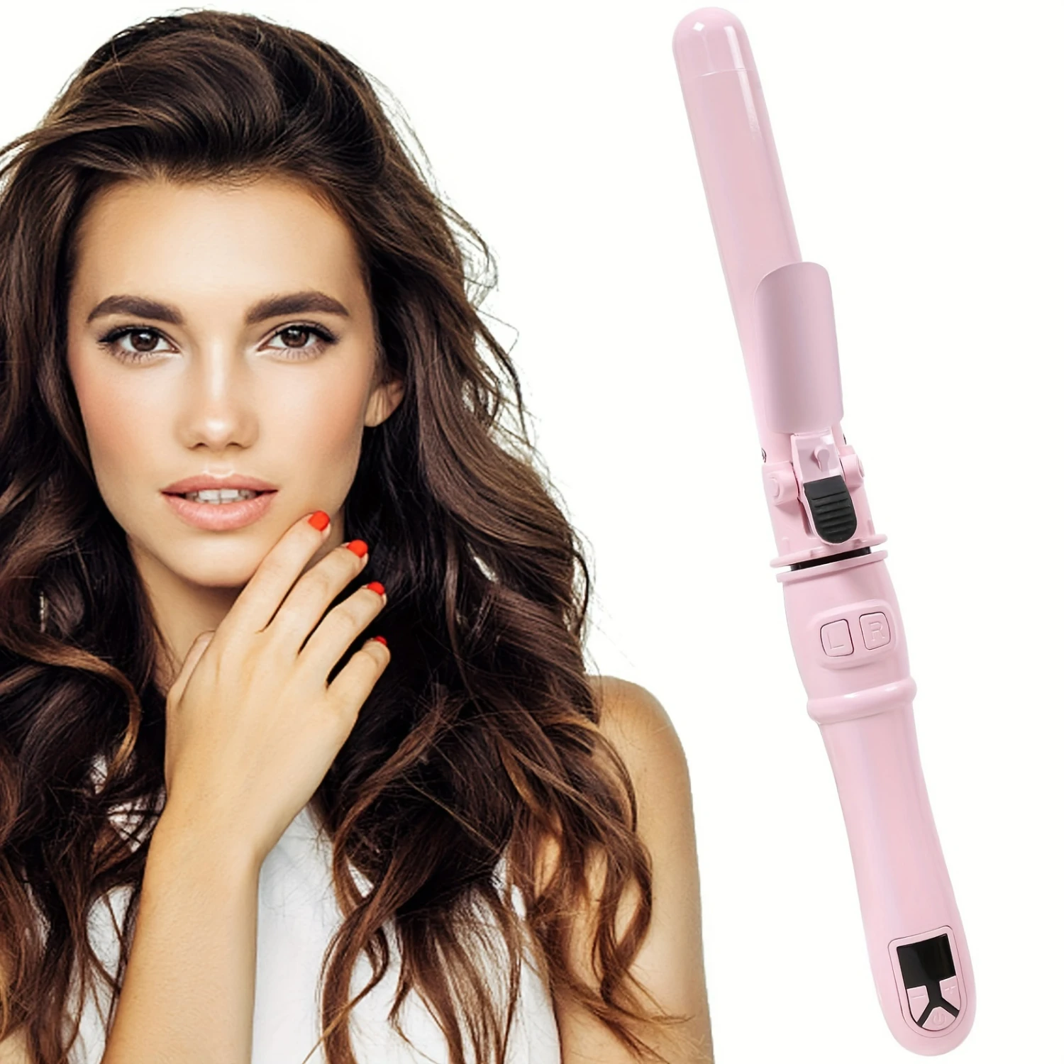 

Stylish and Professional Automatic Hair Curling Iron for Medium to Long Hair, Fast Heating Rotating Barrel Wand, Perfect Hair St