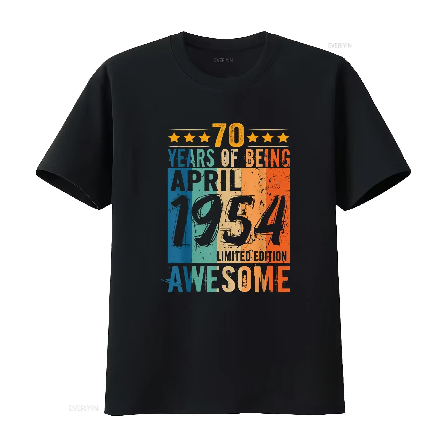 Vintage 70th Birthday Funny April 1954 70 Years Old Men T Shirt vintage Washed Unisex Casual designer clothes