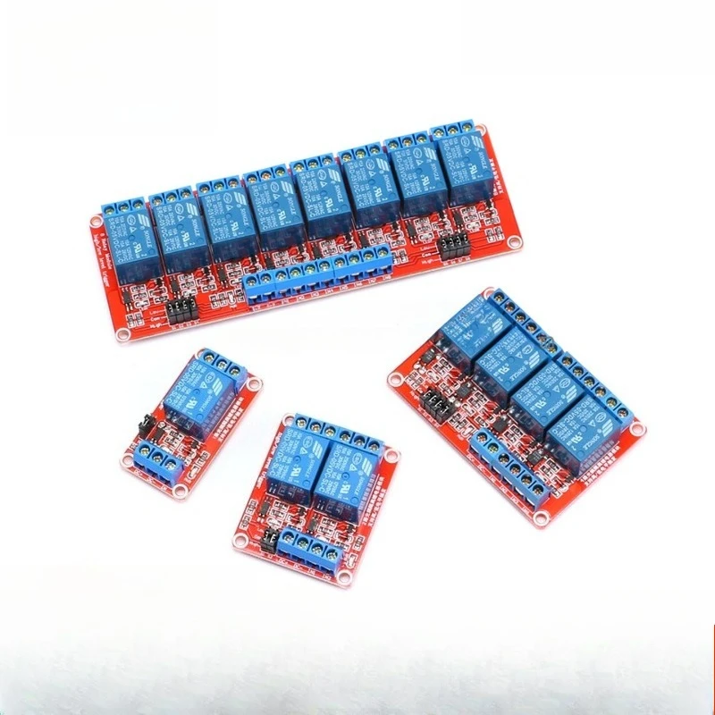 2pcs 1/2/4/8 Channel Relay Module, 5V 12V 24V Optocoupler Isolation, High & Low Level Trigger