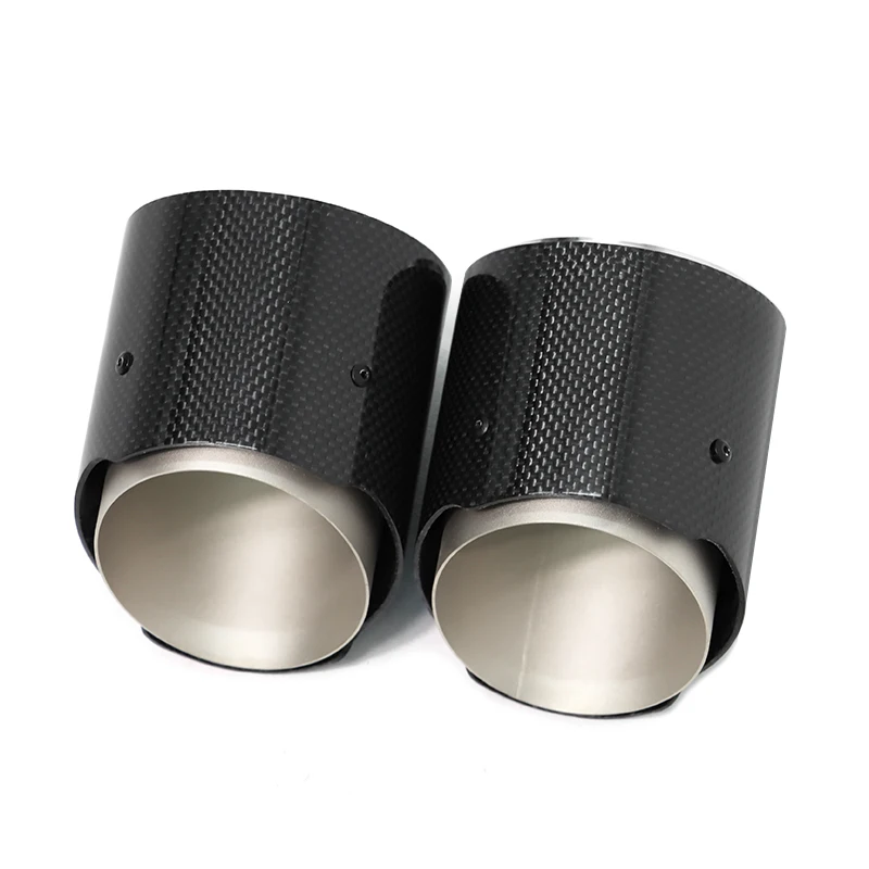 4 PCS/lot Carbon Fiber Matte Car Exhaust Tip For BMW M2 F87 M3 F80 M4 F82 M5 F10 M6 F12 Muffler Tip ID 70mm Nozzle Tailpipe