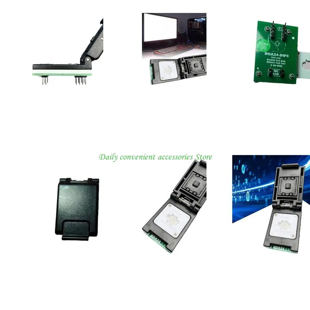 

97QB BGA24 to DIP8 Adapter 6X8mm 2-in-1 Set-top Box Test Programming Socket