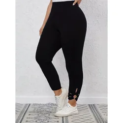 Plus Size Legging Damskie spodnie do jogi z wysokim stanem w jednolitym kolorze Kontrola brzucha Trening Bieganie Rozciągliwe legginsy Damskie spodnie