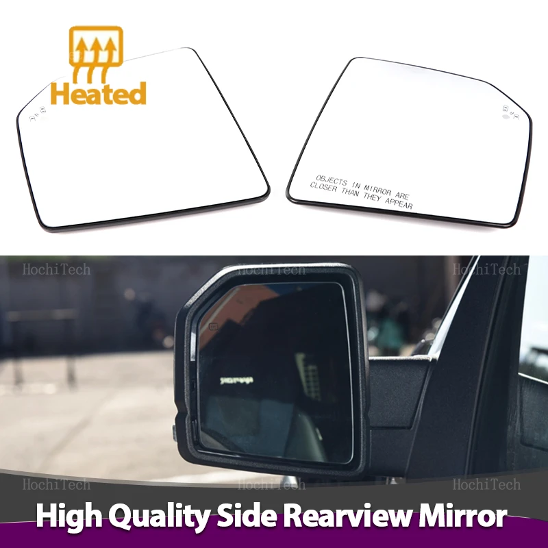 Heated Mirror Glass LH RH Lens Replacement for Ford F-150 F150 XL King Ranch Platinum Raptor SuperCrew 2015-2020 with Blind Spot