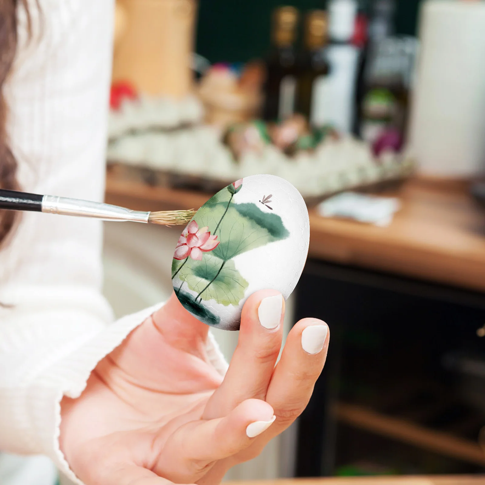 

40pcs Foam Eggs Craft Foam Eggs For Diy Painting Projects Adults Unpainted Smooth Ornaments Holiday Decorations Floral