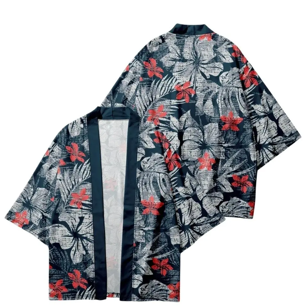 

Summer Samurai Kimono Cosplay Japanese Fashion Print Haori Streetwear Men Kimono Yukata Beach Cardigan Stylish Elegant Robe