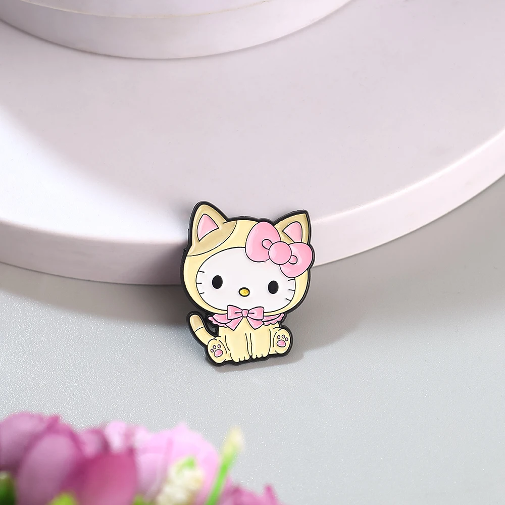 6pcs Cartoon Anime Cat Dog Enamel Pin Brooches Lapel Pins Badge Backpack Clothing Accessories Anime Jewelry Christmas Gifts