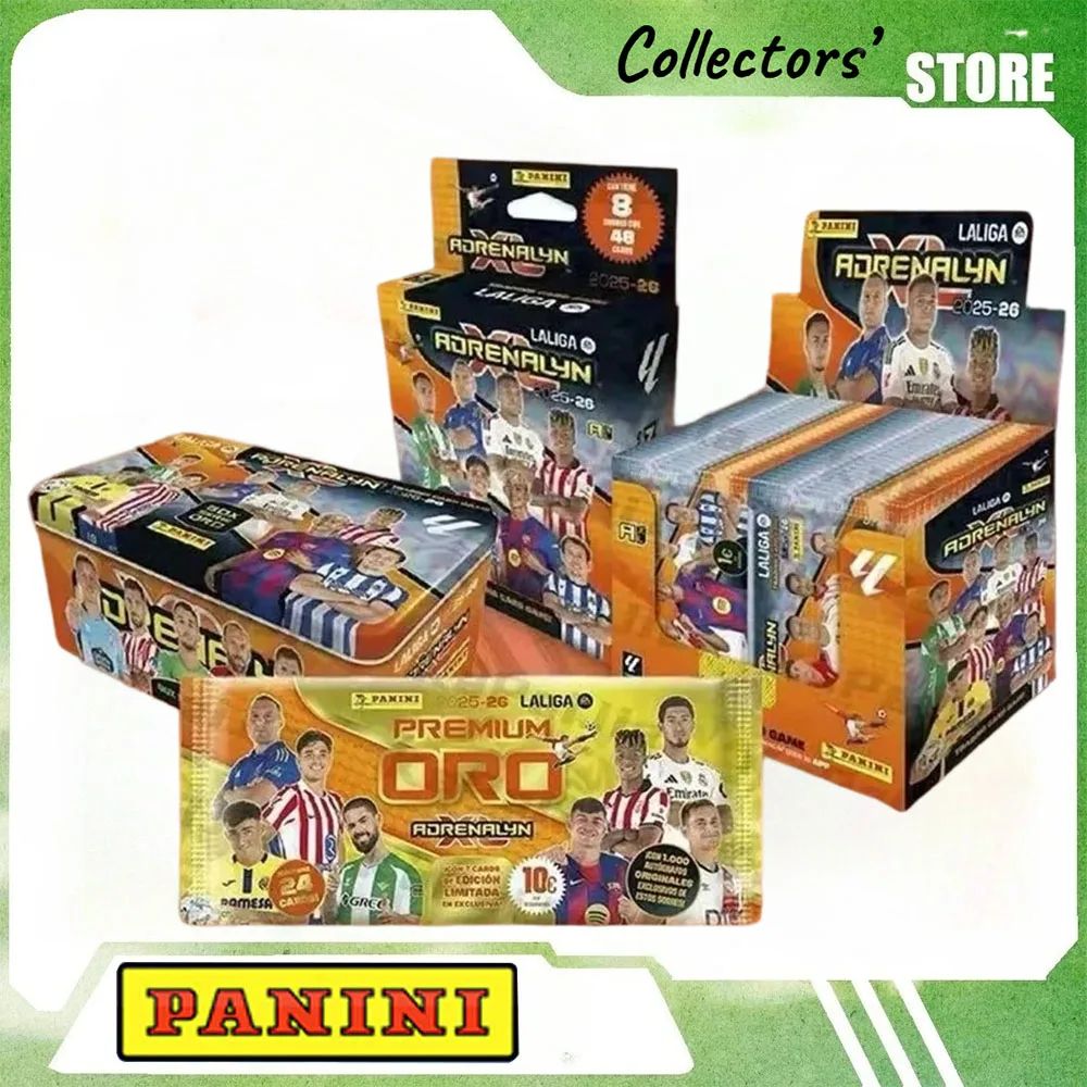 2025-26 Panini Adrenalyn XL Spanish Club Soccer Stickers Random Tin Box Rare Flash Hobby Collection Holiday Gift For Boys