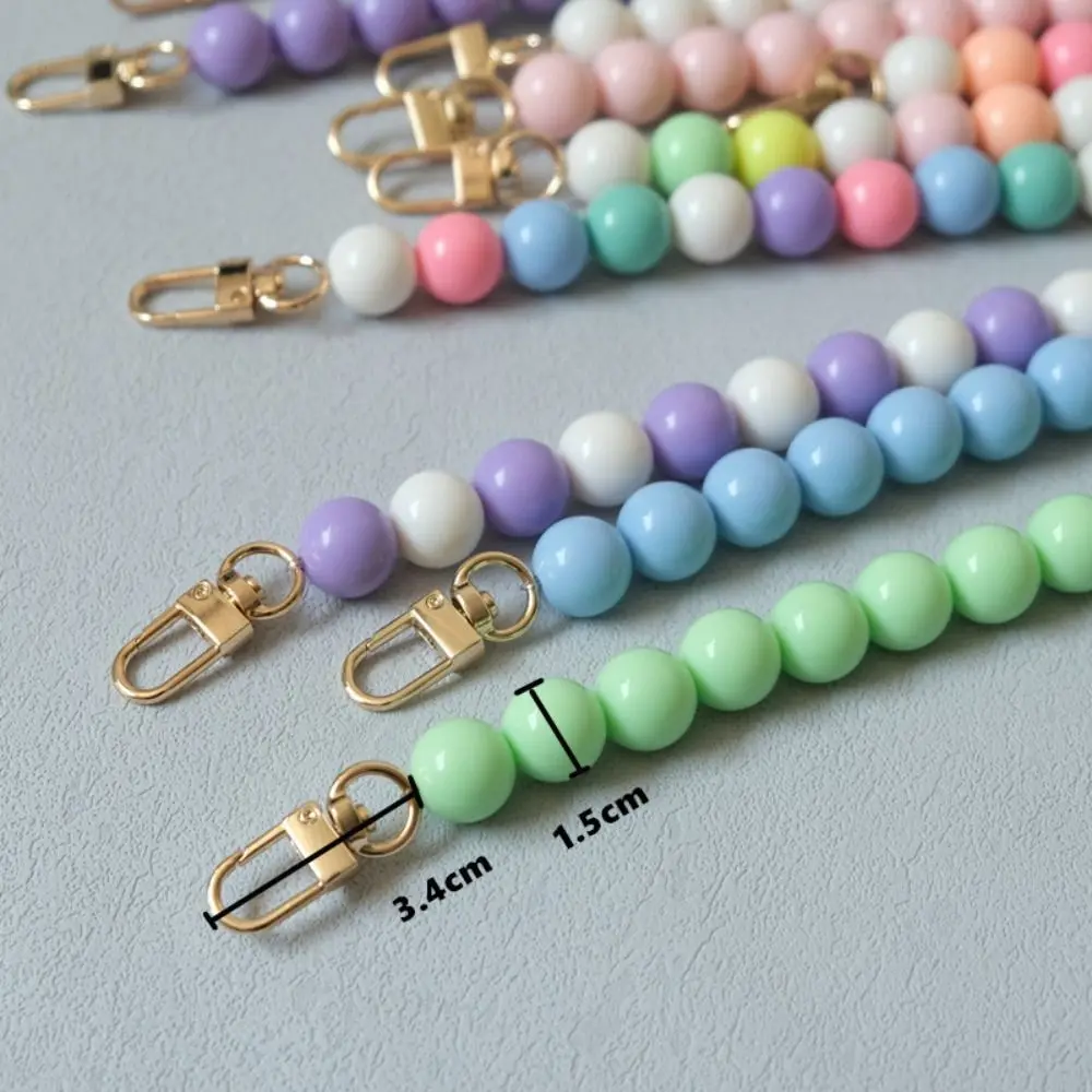 Colored Bead Handbag Chain Replaceable Bag Parts Accessories Handbag Strap Resin Phone Case Accessories Handcrafted Wristband