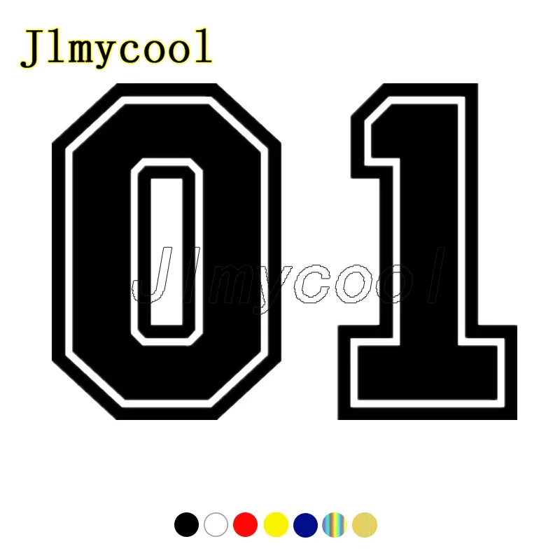15/20/30/40 Cm Number 01 Waterproof Funny Car Vinyl Decal for Auto Stickers Styling on Door Bumper Window Decal Sticker