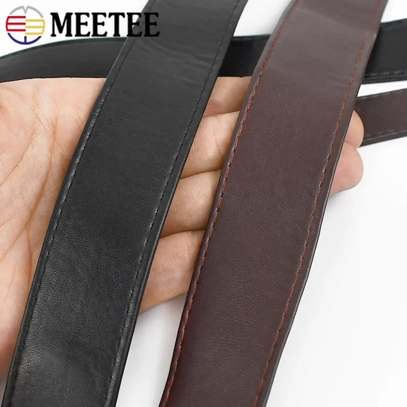 Meetee 5M 10-30mm PU Imitation Leather Cords Webbing Bags Strap String Ribbon Rope Necklace Bracelets Decoration Trims Accessory