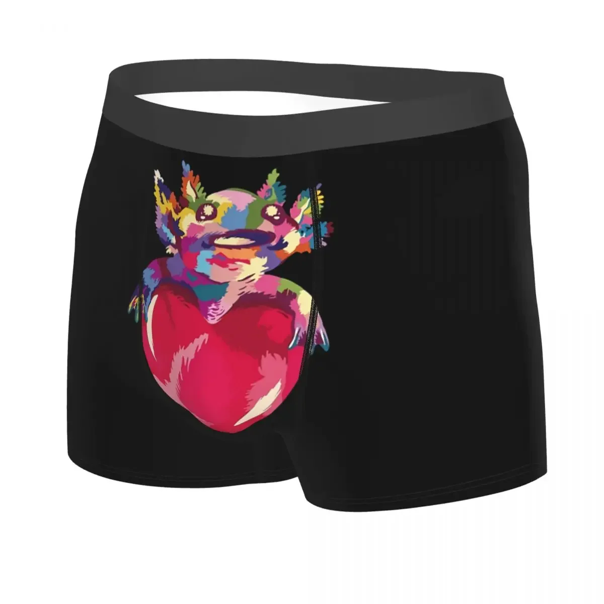 Cuecas Boxer Aquarela Kawaii para Homens, Amante Axolotl, Cuecas Engraçadas Respiráveis, Calções Estampados, Presentes de Aniversário