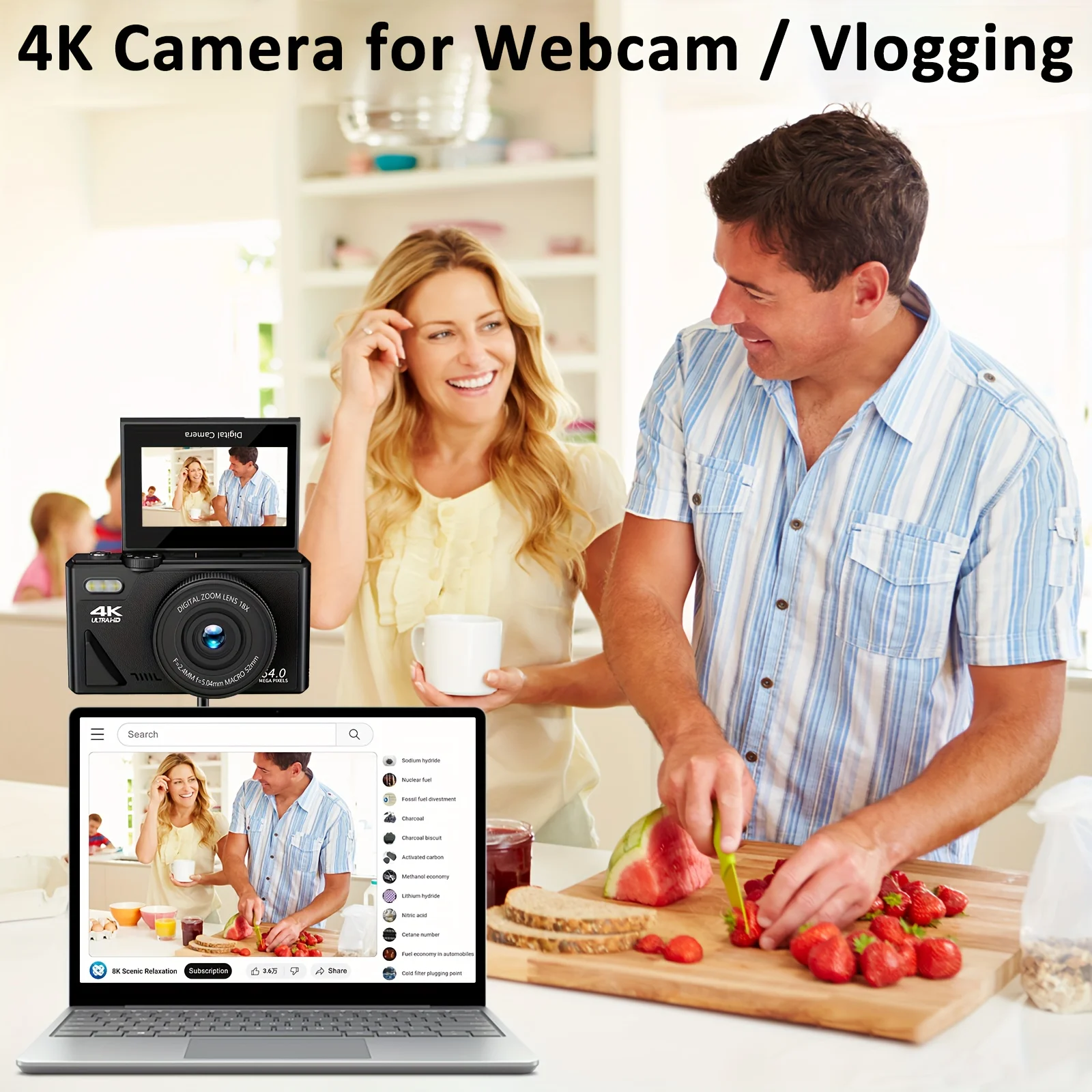 4K 64MP Digital Photo Camera For Photography Vintage YouTube Video Vlogging Camcorder 3\