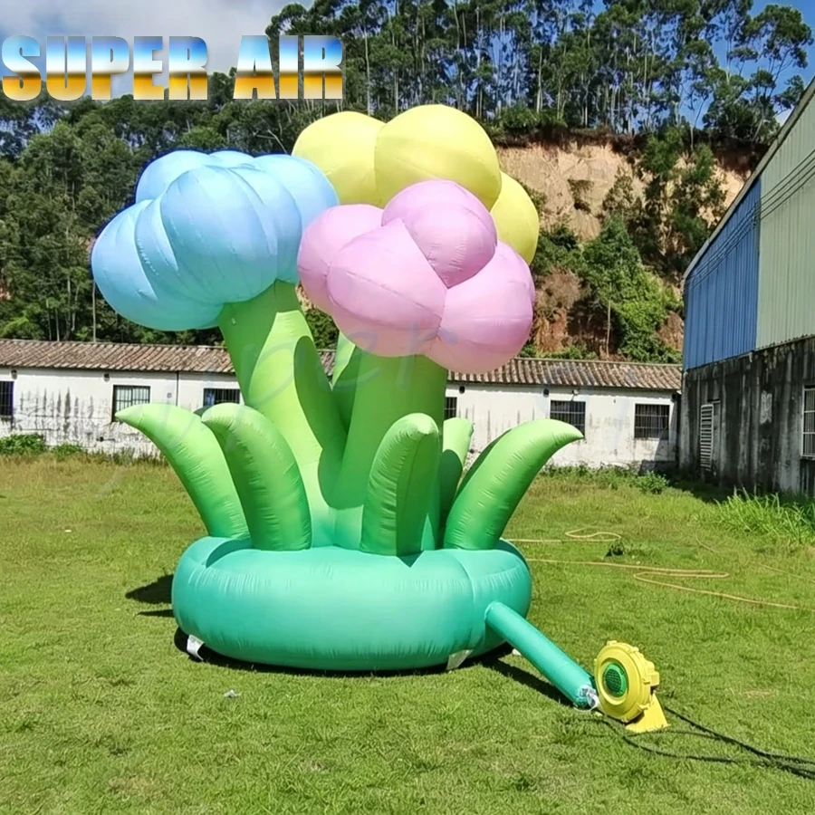 Giant LED Inflatable Art Neon Jungle Flower Decor Tree for Events & Holidays