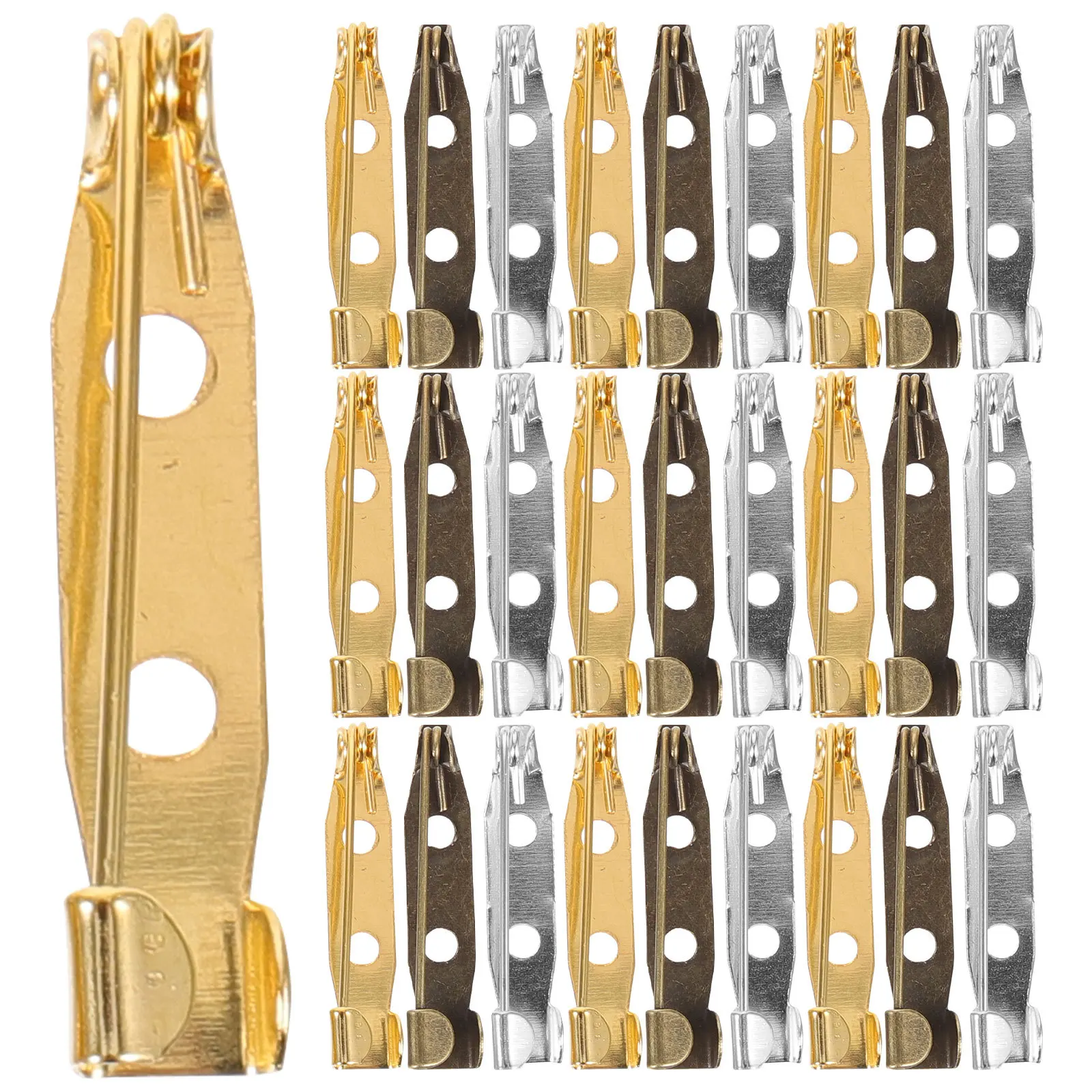 

150Pcs Brooch Clasp Pin Backs Safety Clasps Metal Bar Pins for DIY Crafts Handmade Accessories Clothing Fixing Pins