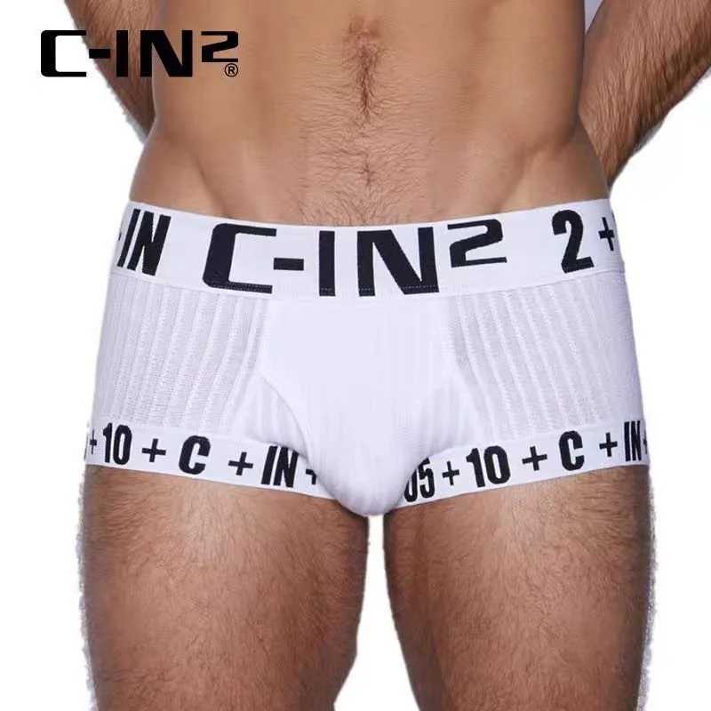 Homens Respirável Boxer Briefs, Juventude Esportes Cintura Baixa, Sexy Nádega Lifting Shorts, Meninos Tendência, C-IN2