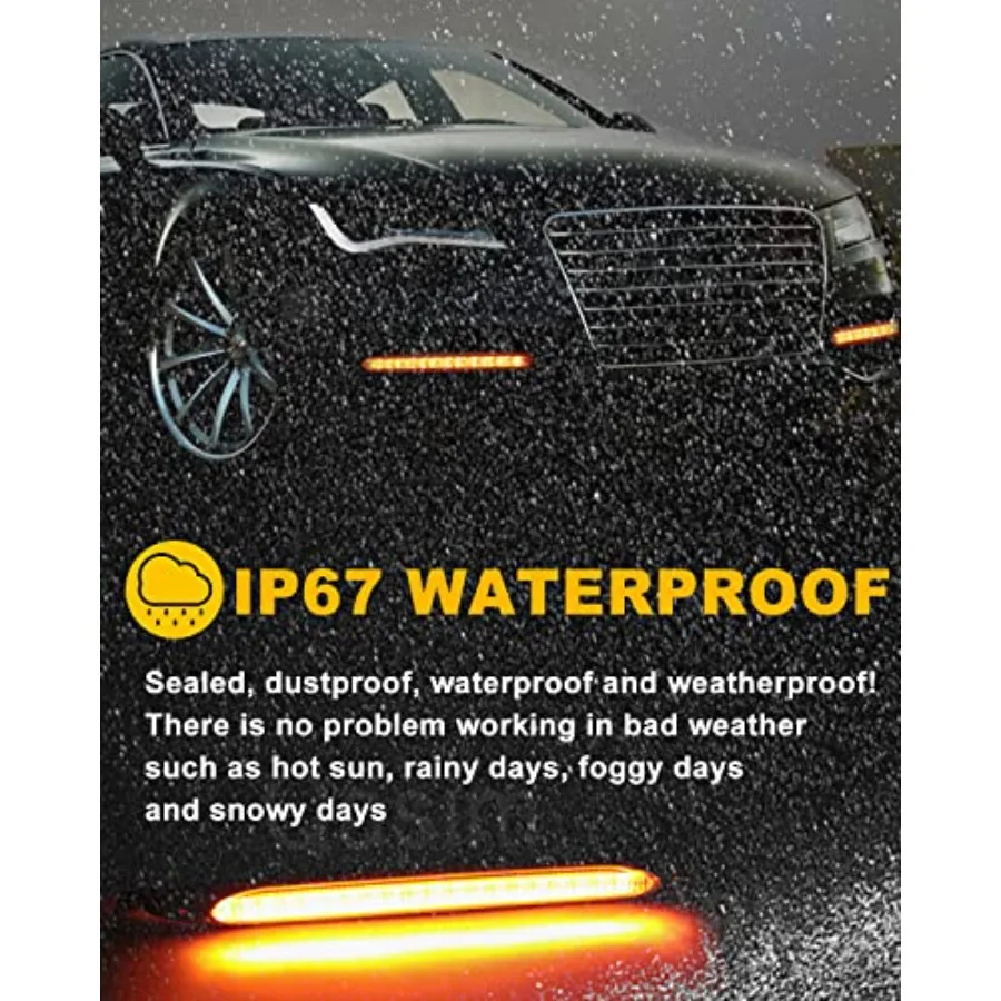Daytime Runng Light 6 Super Bright for Auto Car Motorcycle Decorative Front Tail Light DRL LED Strip White Yellow Turn Signal S