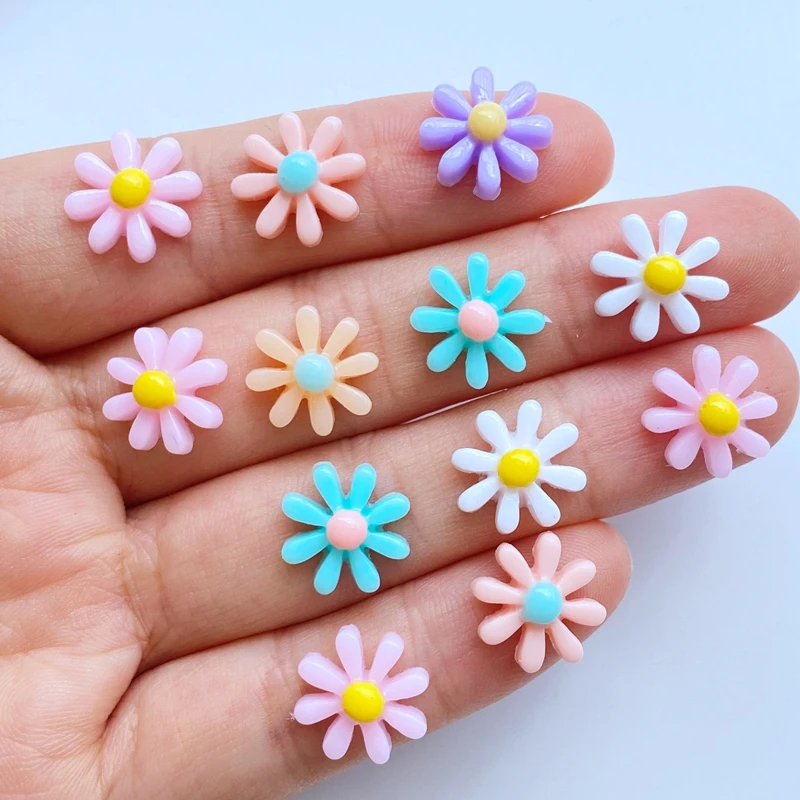 50Pcs New Cute Mini Chrysanthemum Flat Back Resin Cabochons Scrapbooking DIY Jewelry Craft Decoration Accessorie