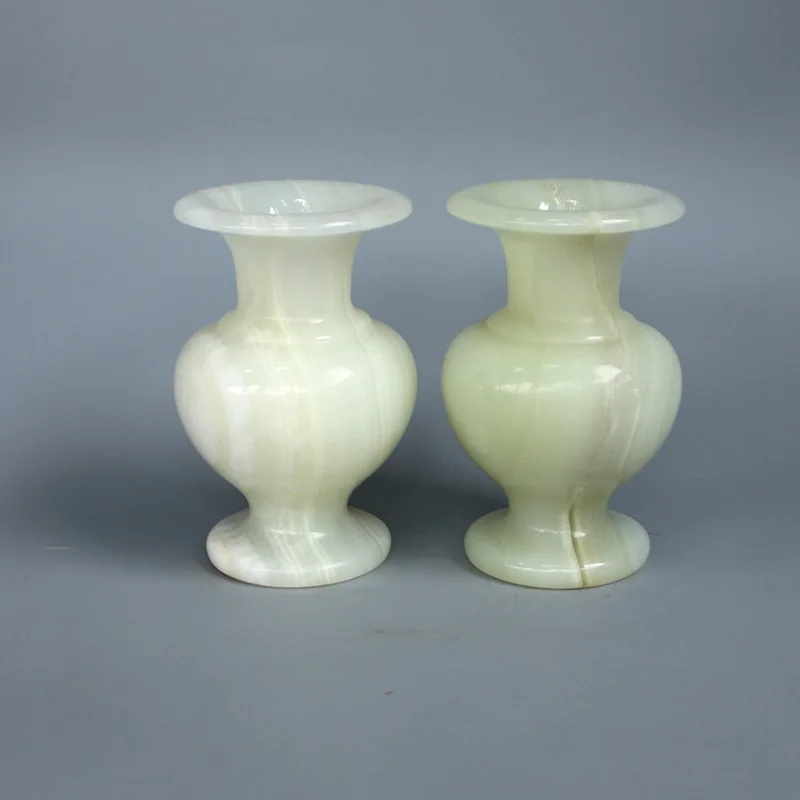 Natural Afghan jade small vase ornaments for home furniture, a pair of decorative jade vases, wholesale decorative crafts