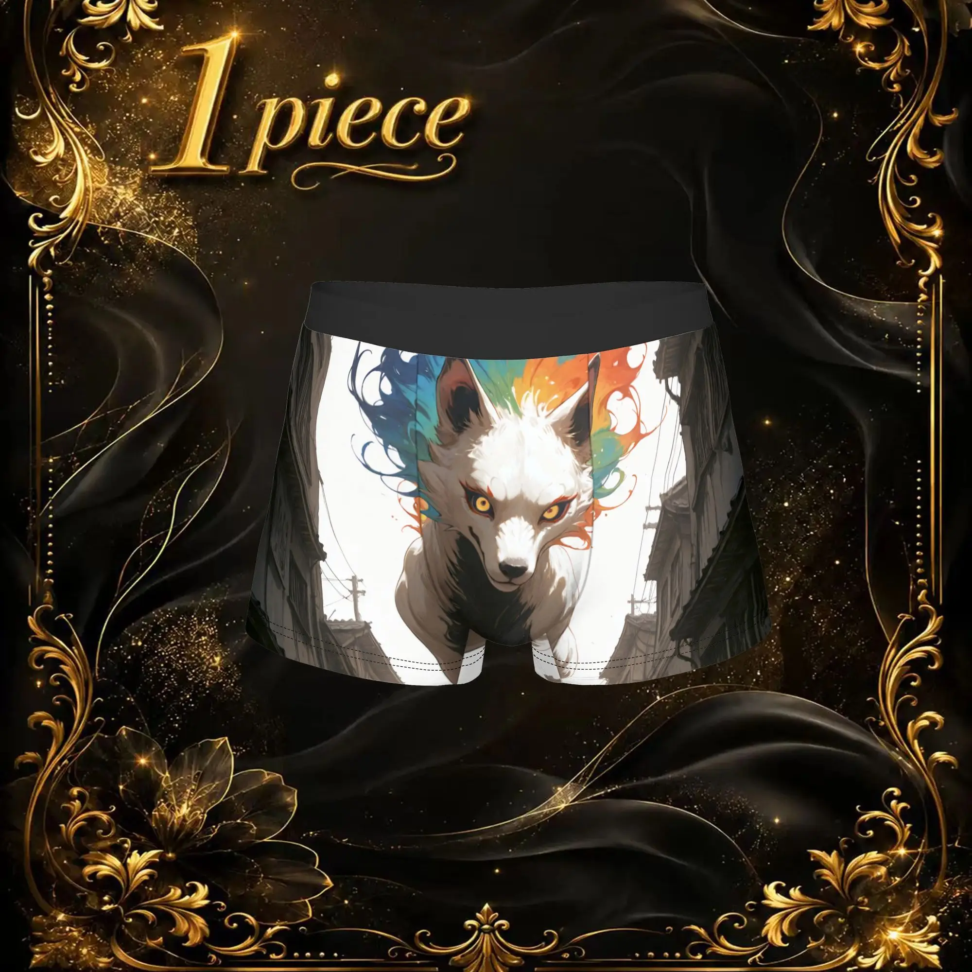 1pc Vintage Spirit Fox Urban Street Graphic Underpants Humor Panties Male Underwear Suitable Shorts Boxer Briefs