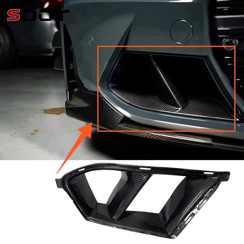 

For BMW M3 M4 G80 G82 G83 Carbon Fiber Fog lamp frame grill Front Bumper Air Vent Cover Tuyere Car Accessories