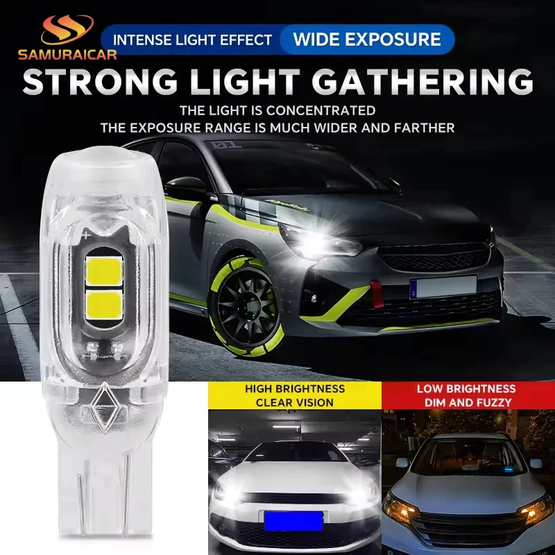 2/4/10/20 PCS Flash Strobe T10 W5W LED Bulb12V 2835-5SMD 6500K White Car Interior Dome Map Trunk License Plate Wedge Side Lights