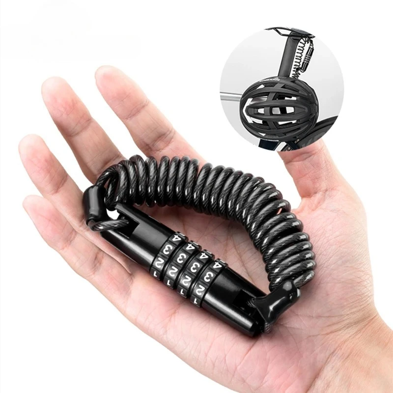 Mini Password Lock Anti-theft Bicycle Durable Steel Wire Lock Helmet Lock Chain Bike Frame Lock Bike Accessories