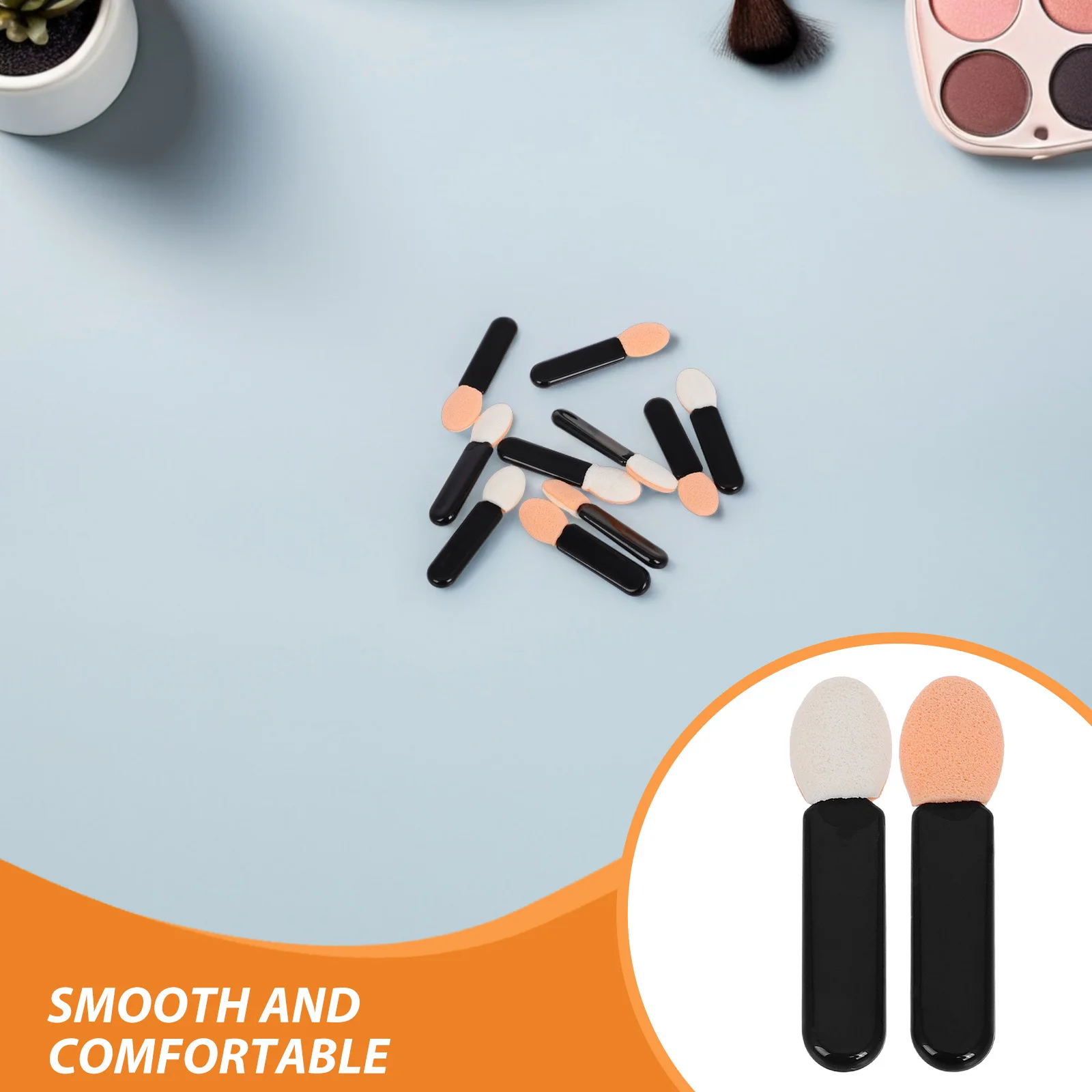 100 Stück Mini-Lidschatten-Applikatorpinsel, schwarz, einseitig, weiche Make-up-Werkzeuge für präzises Augenlid-Mischen, Lipliner, Mehrzweck