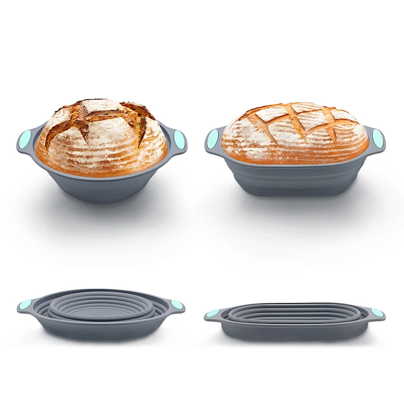 1PC Silicone Foldable Banneton Bread Proofing Basket - Sourdough Bread Baking Bowl Food Grade Kitchen Accessory - view 2