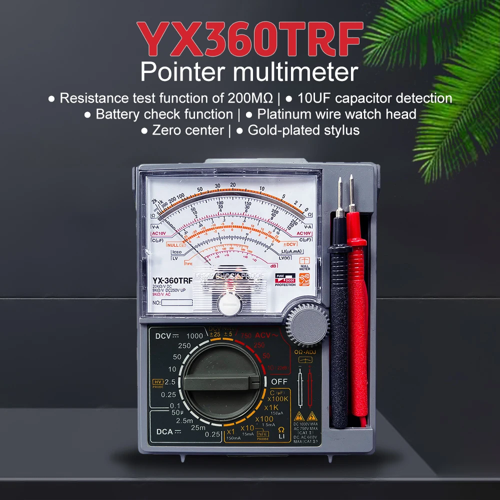 YX-360TRF YX360TRF Analog Multimeter AC DC Voltage Tester Capacitance Resistance Meter Voltmeter Ammeter with test probe