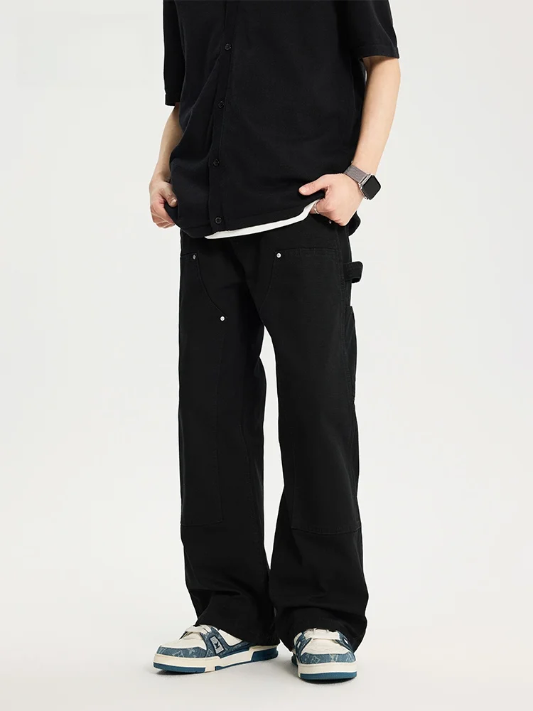 

Мужские повседневные брюки JFU Spring New American Retro: прямые, свободные, широкие штанины, удобные, хлопковые, для активного отдыха