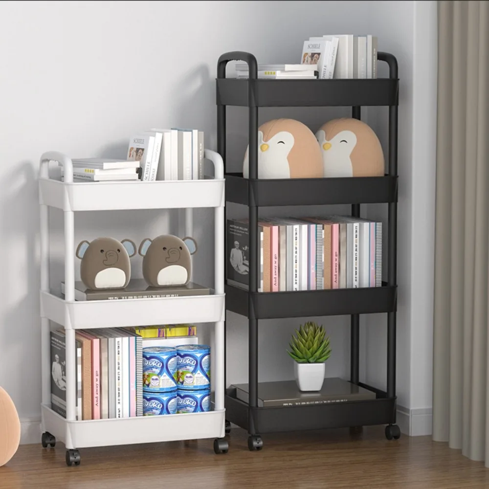 1pc small cart storage rack, layered storage, easy to move, strong load-bearing capacity, suitable for multiple scenarios