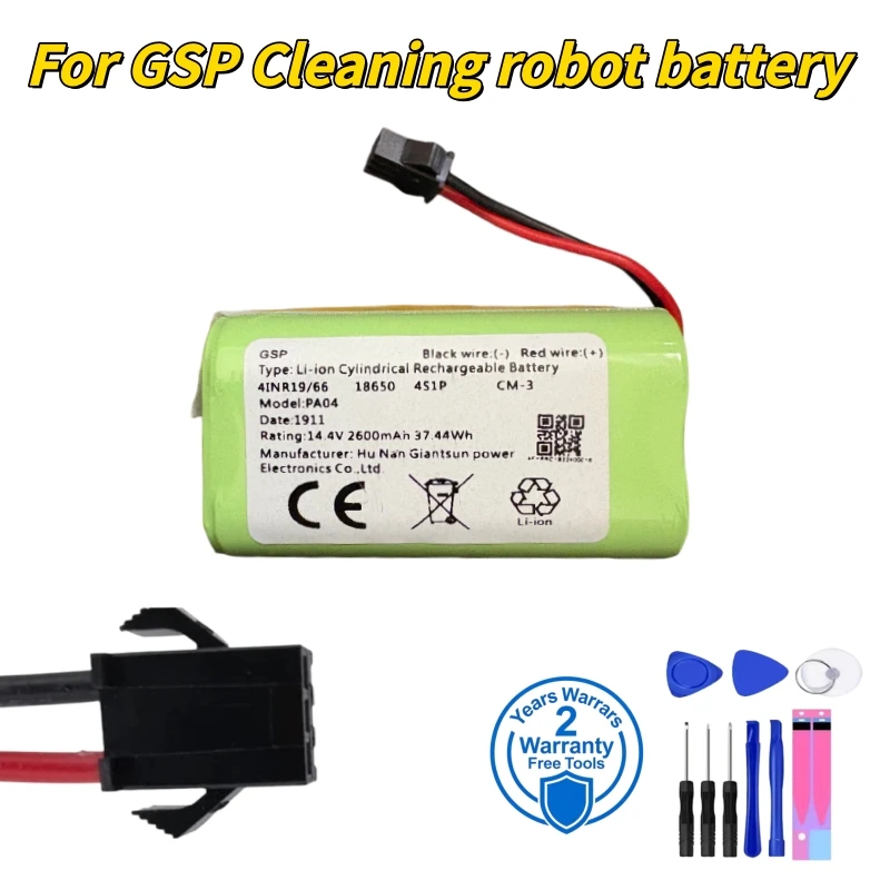 

2026 Years 100% Original For GSP PA04 battery 2600mAh 14.4V 37.44Wh High capacity For GSP Cleaning robot battery