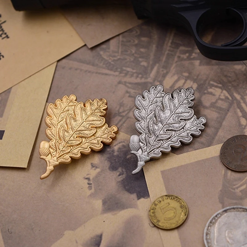 Edelweiss Sniper Oak Leaf Brooch Badge Zinc Alloy for Hat Clothing Decoration
