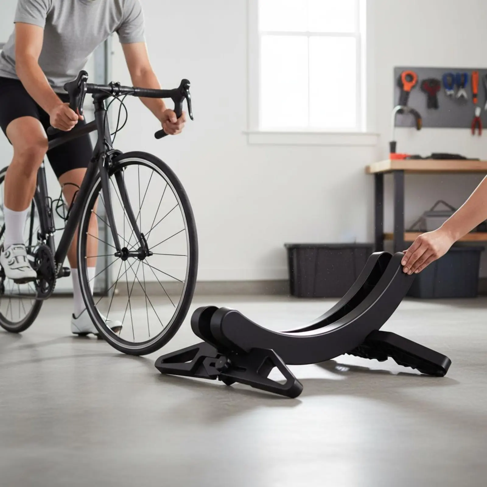 Adjustable Cycle Stand Stable Base Adjustable Bike Stand Easy to Install for Garage, Showroom view 5