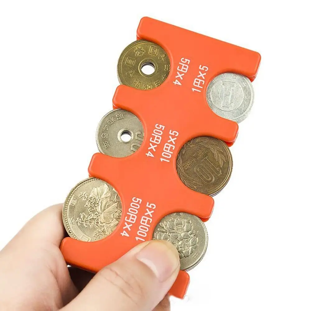 Plastic Coin Pocket Case Coin Box Solid Color Multi-position Coin Dispenser Coin Case Japanese Coin Holder Coin Storage Box