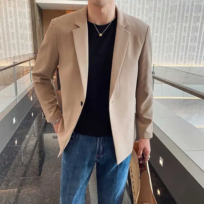 Coats Man Suits and Blazers Oversize Linen Jacket for Men Plus Big Size Black Fashion 2024 Vintage Classic Korean Style Clothes