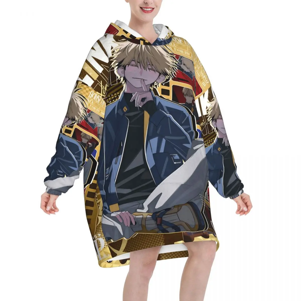 Link Click Blanket Hoodie Oversized Wearable Sweatshirt Blanket Warm Gifts for Women Girls Girlfriend