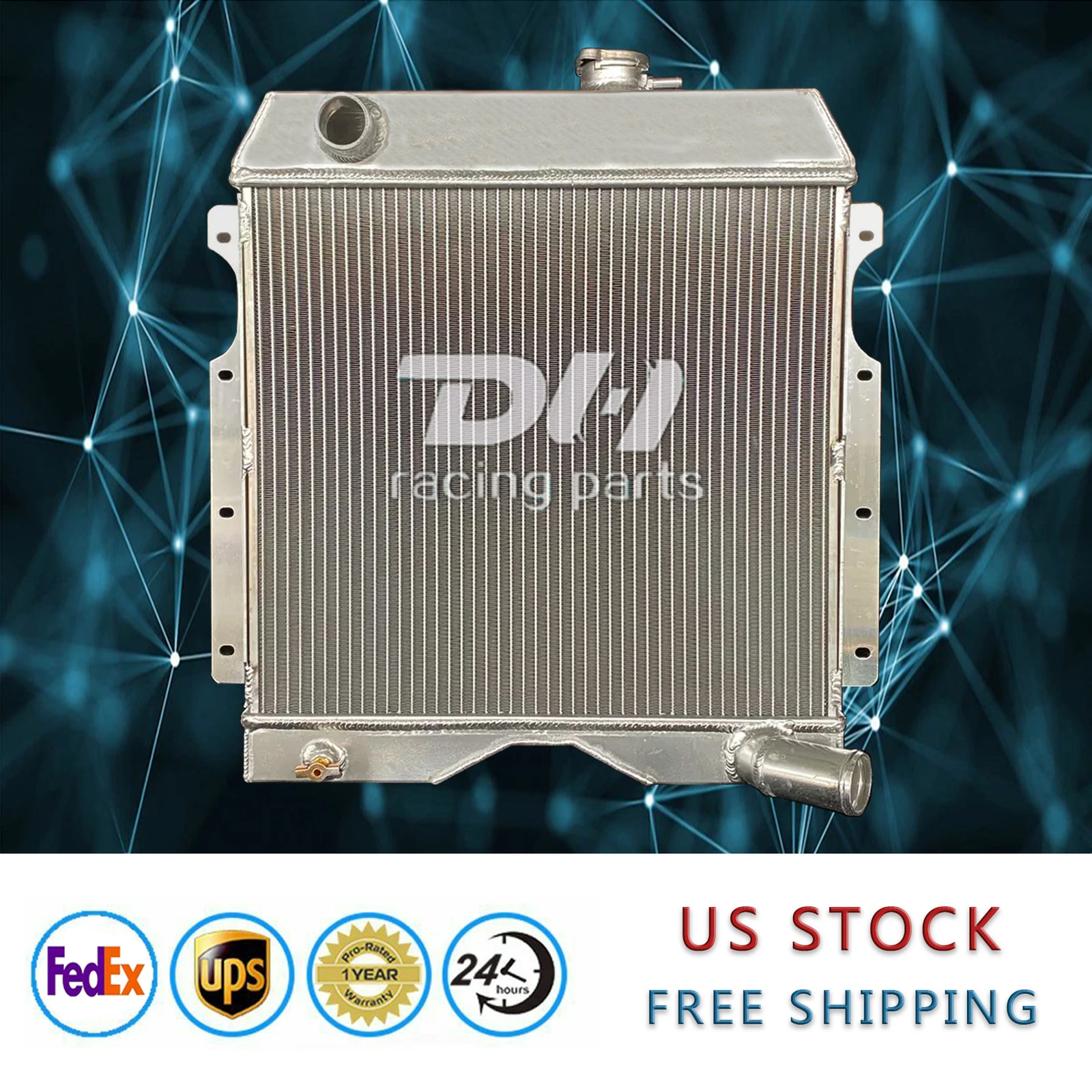 

3Rows Aluminum Radiator For 54-64 Jeep Willys/6-226/Utility Wagon TruckCJ 3/5 L6