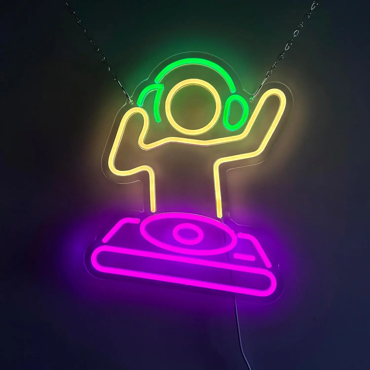 DJ Boy Neon Sign LED Neon Light Sign USB Night Lights Luminous Letter For Wall Game Room Bar Pub Man Cave Party Room Decoration