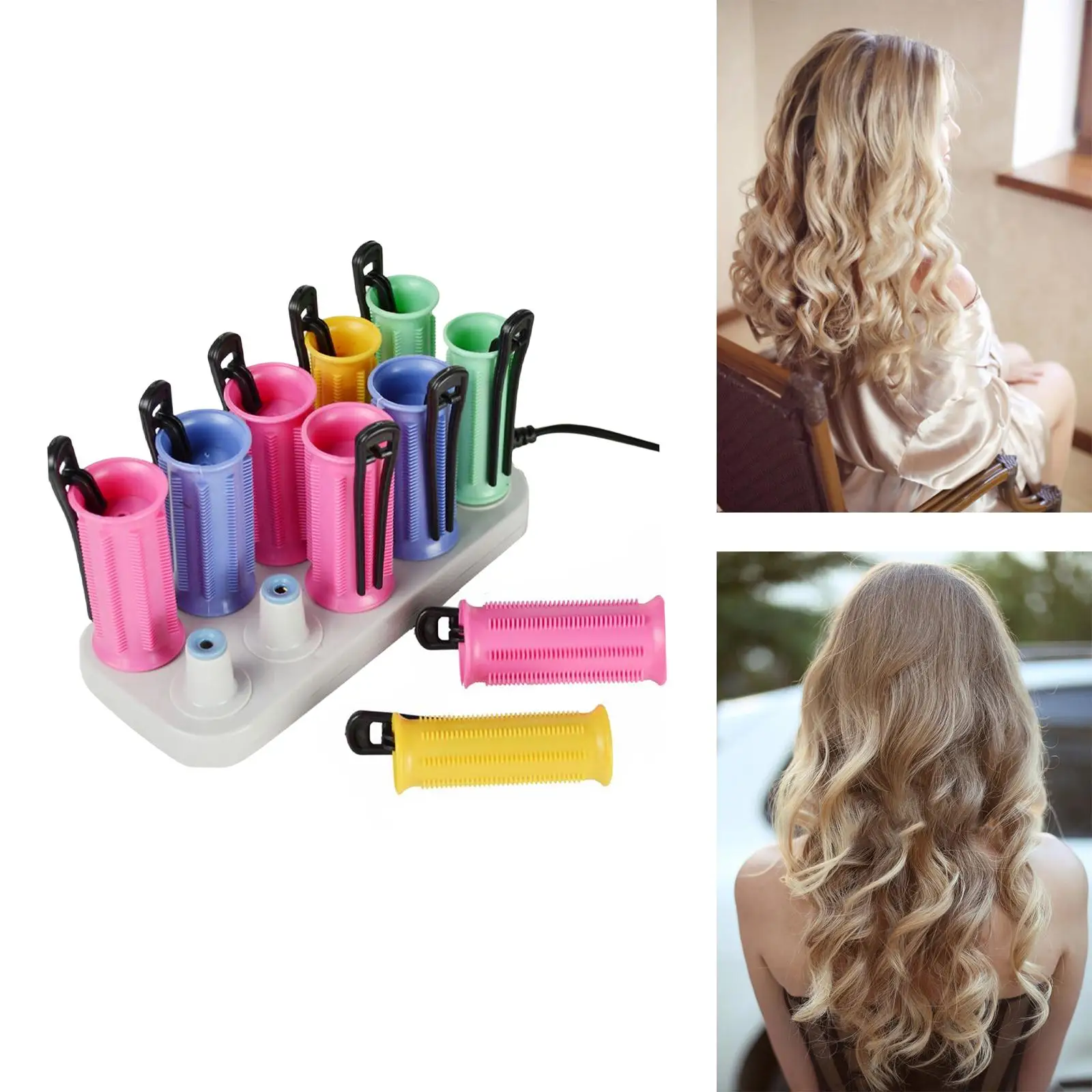 

10Pcs Electric Heated Heat Rollers with 10Pcs Hair Pins Hairdressing Curlers 20mm30mm DIY Hairstyles Waver