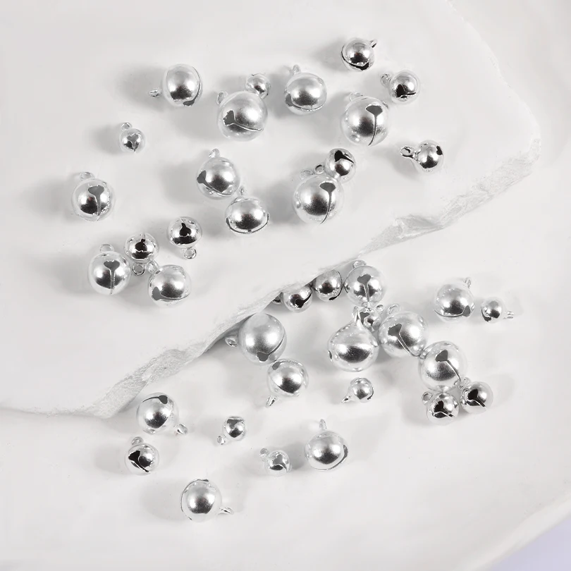

30/40/50pcs/Lot Electroplated Silver Color Small Bell Pendant Diy Handmade Bracelet Keychain Earrings Jewelry Crafts Accessories