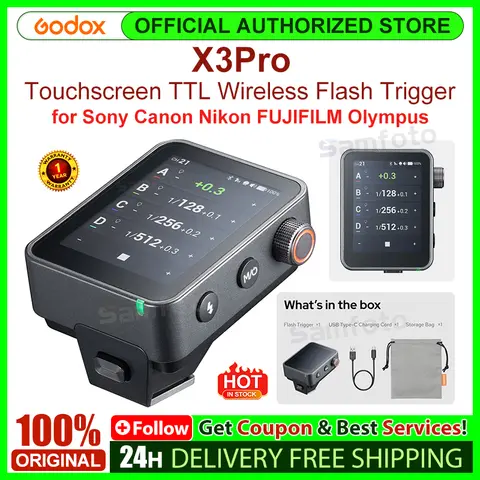 Godox X3 PRO NEW for Canon Nikon X3PRO 2.4inch TTL HSS 2.4G Wireless Flash Trigger OLED Touch Screen Transmitter