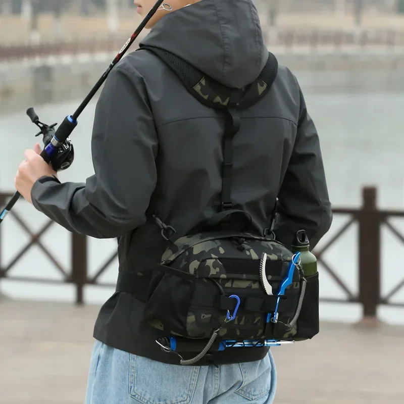 

Outdoor Camping Hunting Fanny Pack Travel Single Duffel Bag Mens Fishing Bag Hiking Vest Backpack Utility Sports Molle Waist Bag