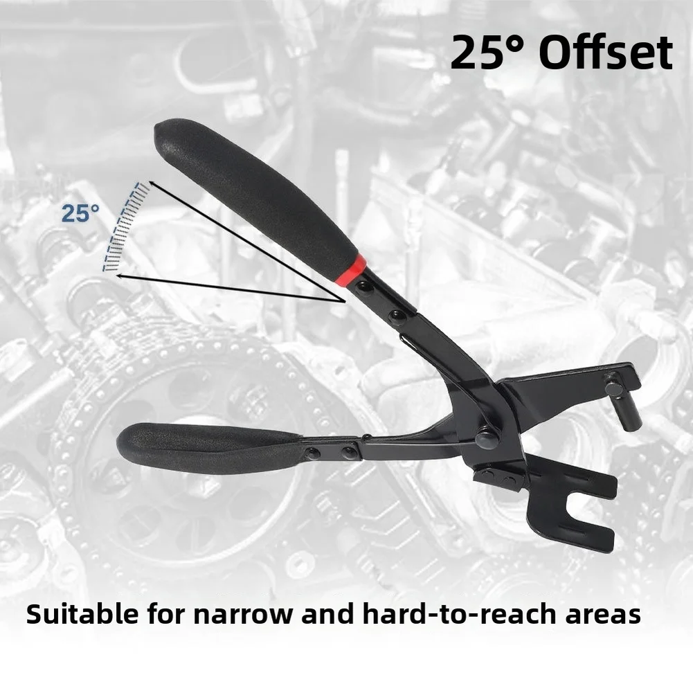 

Щипцы для снятия резиновых прокладок стальной выхлопной трубы с углом смещения 25 градусов и подпружиненной конструкцией для ремонта автомобилей