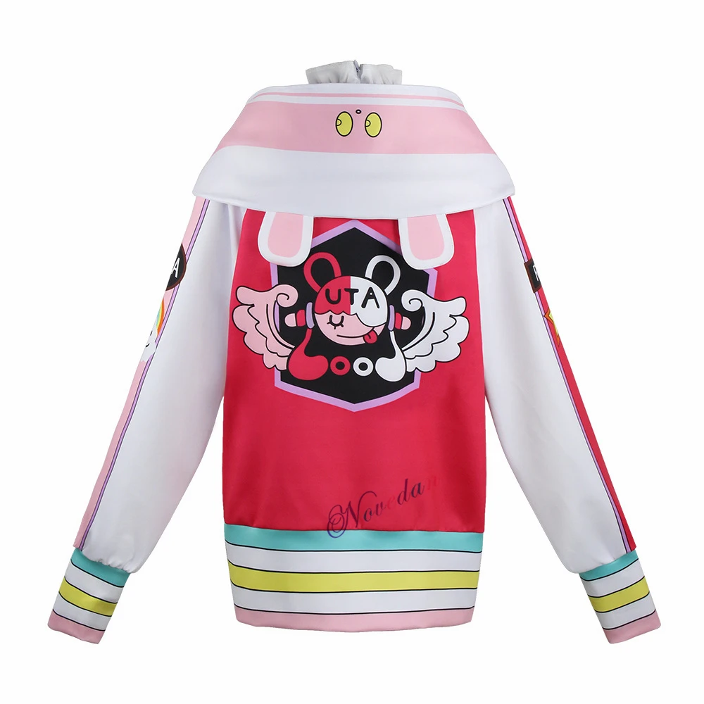 Anime Film rot Uta Cosplay Kostüm Erwachsene Kinder Halloween Party Kleidung Perücke Hoodie Jacke Mantel Anzug