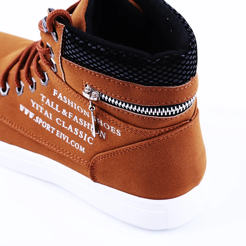 Sapatos esportivos masculinos zip primavera sapatos para homens tênis de alta qualidade camurça couro sapatos de caminhada rendas-up tubo alto