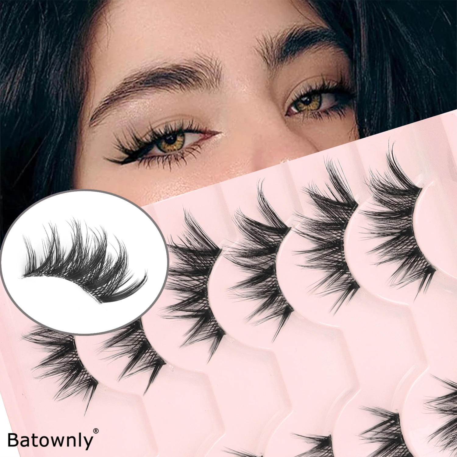 6 Pairs of Thick and Long Cross Style False Eyelashes to Lengthen the Eyelash By Half an Eye 16mm