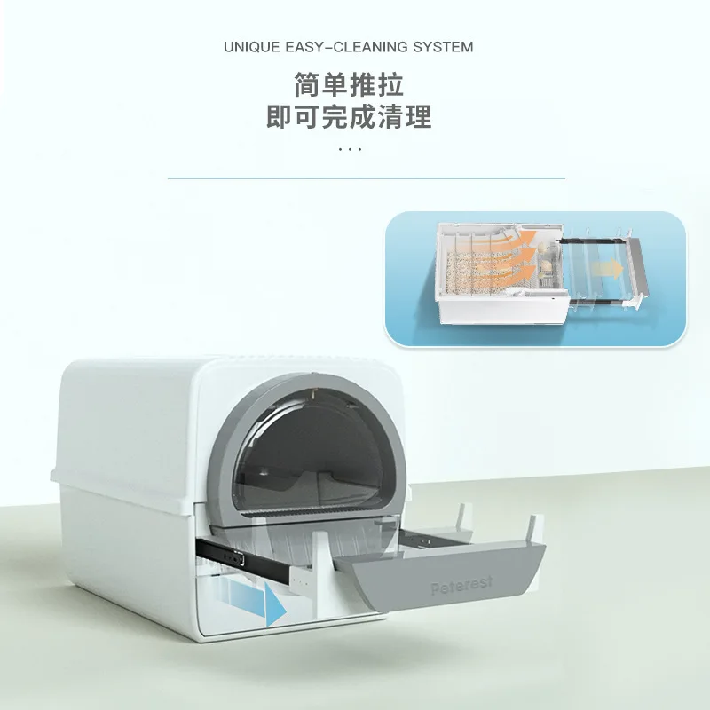 Factory Direct 2026 Easy to clean cat litter box Hand-pulled shit shoveling fully enclosed cat toilet Semi-automatic cat litter