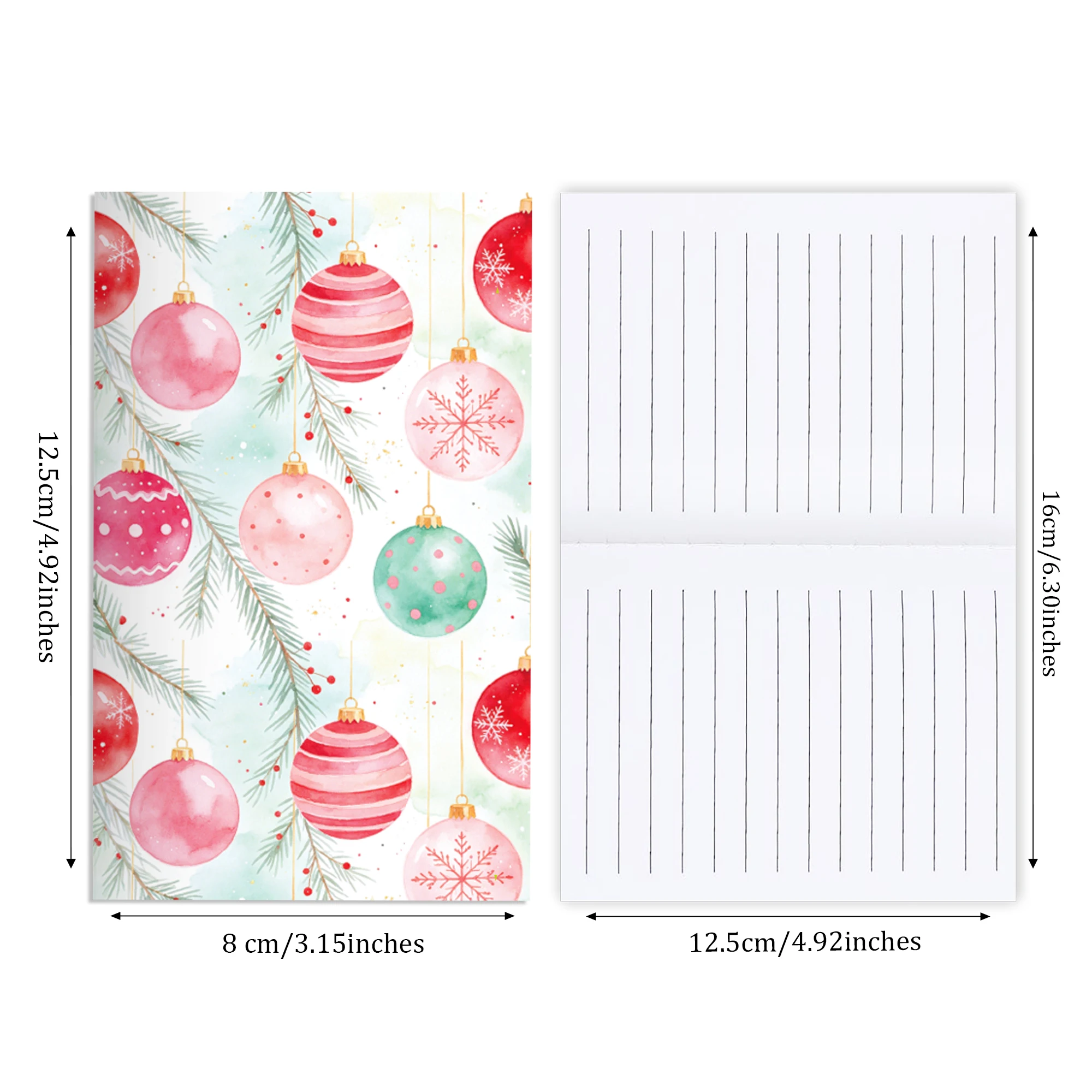 12Pcs Christmas Mini Notebooks Winter Santa Snowman Pocket Notepads Xmas Tree Pattern Small Journal Notebook School Supplies